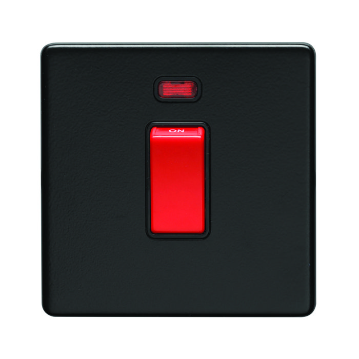 Matt Black Cooker Switch with Neon Cut Out
