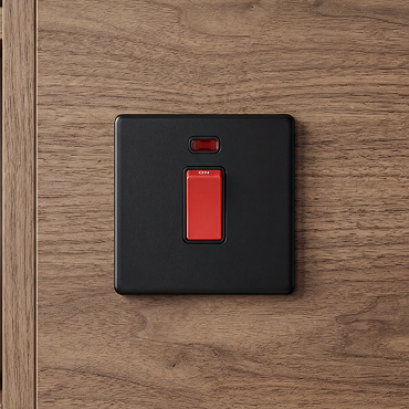 Matt Black Cooker Switch with Neon View 2