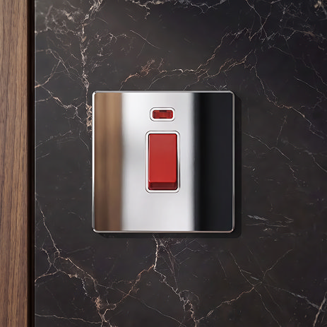 Cooker Switch with Neon Polished Chrome Lifestyle