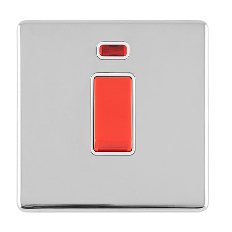 Polished chrome cooker switch