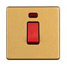 Cooker Switch With Neon Satin Brass Cut Out