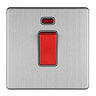Cooker Switch in Stainless Steel With Neon Light Cut Out