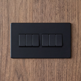 6 Gang Switch in Matt Black
