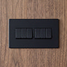 6 Gang Switch in Matt Black