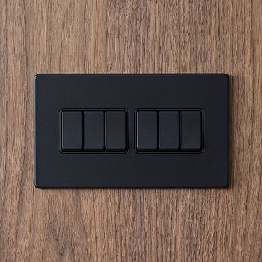 6 Gang Switch in Matt Black Zoom Out