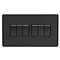 Matt black 6 gang light switch