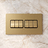 6 Gang Light Switch Satin Brass Lifestyle