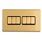 Satin brass 6 gang light switch