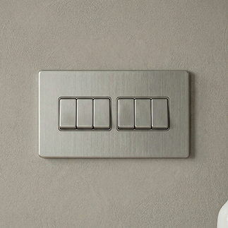 6 Gang Light Switch in Stainless Steel