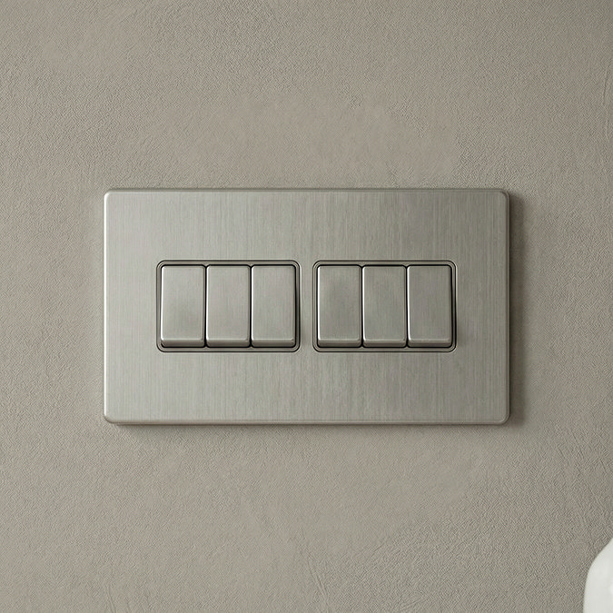6 Gang Light Switch in Stainless Steel