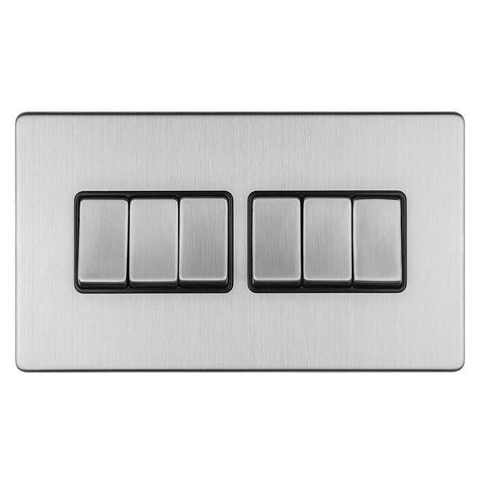 Stainless Steel 6 gang light switch