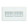White 6 Gang Light Switch Cut Out