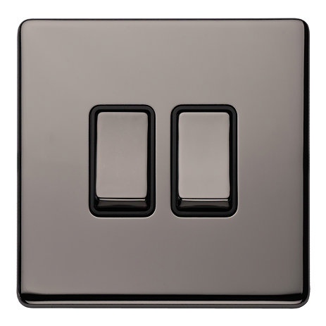 Black nickel 2 gang light switch