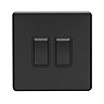 Matt black 2 gang light switch