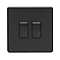 Matt black 2 gang light switch