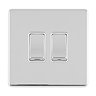 Double Light Switch Polished Chrome Cut Out Front