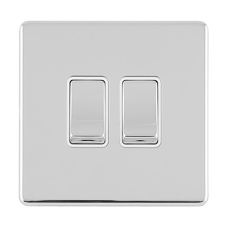 Polished Chrome 2 gang light switch