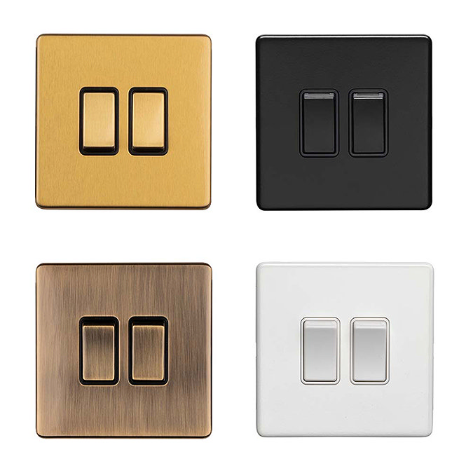 Satin brass 2 gang light switch collection