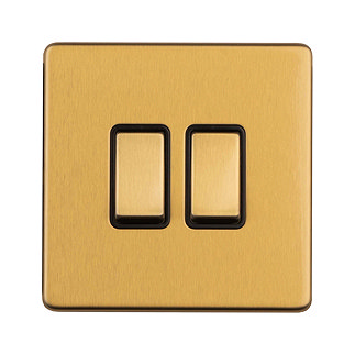 Satin brass 2 gang light switch