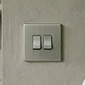 2 Gang Light Switch in Stainless Steel