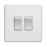 White 10A Double Switch Cut Out