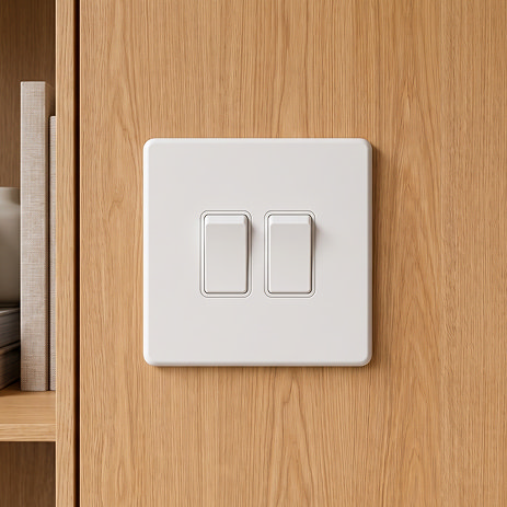 White 10A Double Switch