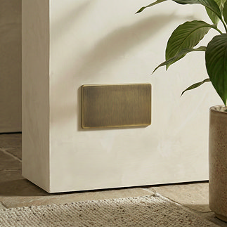 2 gang blank plate in antique brass