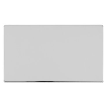 Polished chrome double blank plate side view