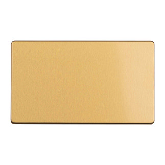 Satin brass double blank plate