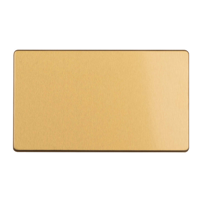 Satin brass double blank plate