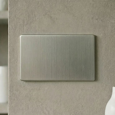 Double Blank Plate in Stainless Steel Cut Out