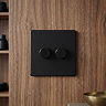Matt Black Double Dimmer Switch