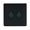 Matt black double dimmer light switch cut out