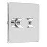 Polished chrome double dimmer light switch side angle