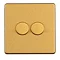 Satin brass double dimmer light switch cut out