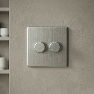 2 Gang Dimmer Switch in Stainless Steel