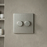 2 Gang Dimmer Switch in Stainless Steel
