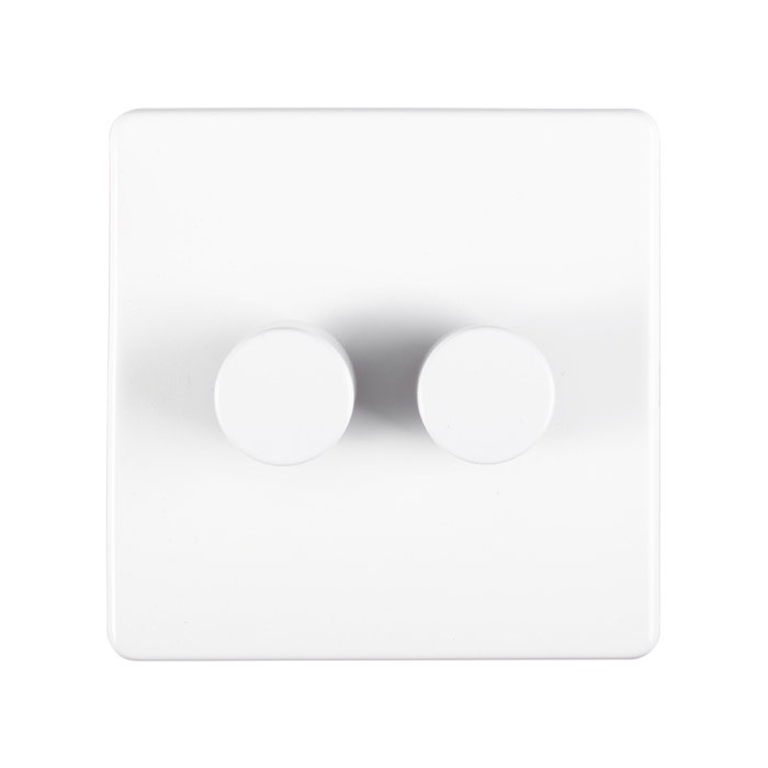Lyss Screwless Double White LED Dimmer Light Switch | MFI