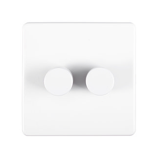 White double dimmer light switch cut out