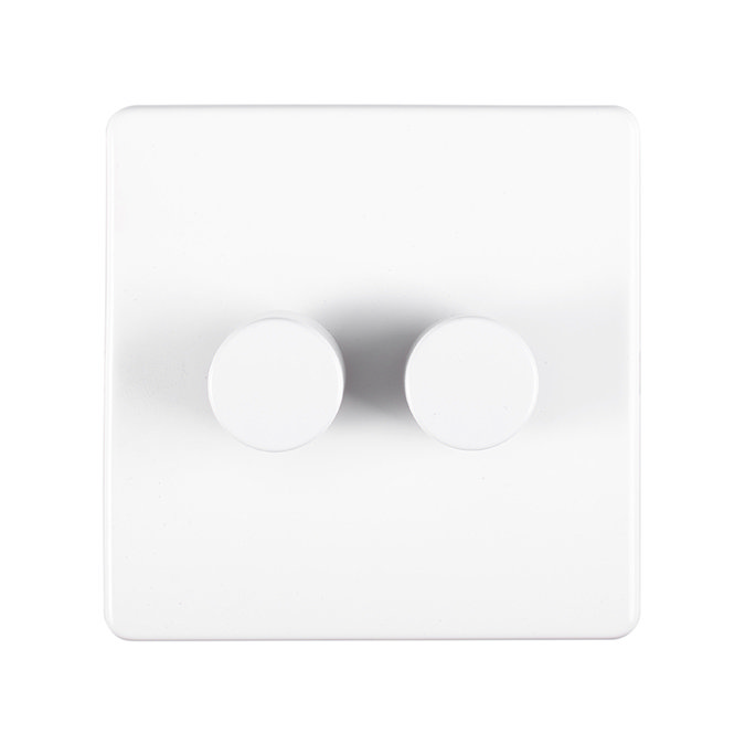 White double dimmer light switch cut out
