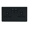 Matt Black Double Socket Cut Out