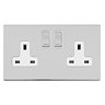 Double Switched Socket Polished Chrome Cut Out