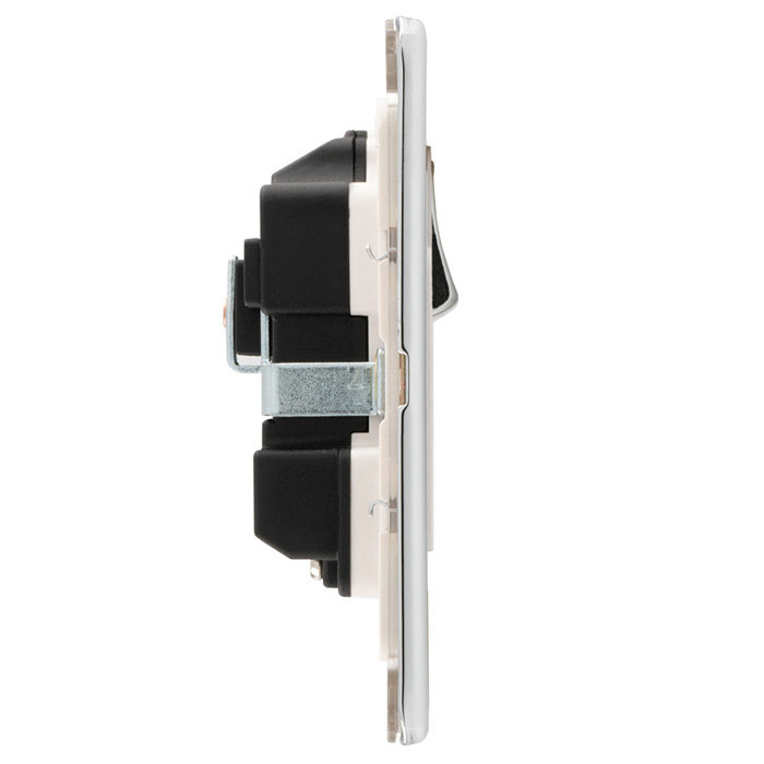 Side View of Polished Chrome Double Socket