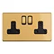 Satin Brass Double Socket