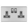 2 Gang Socket in Stainless Steel