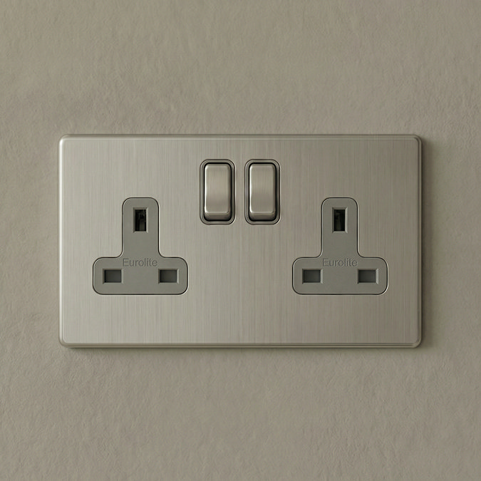 2 Gang Socket in Stainless Steel
