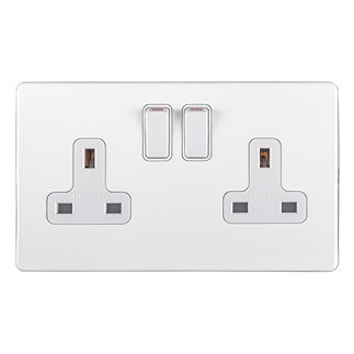 White Double Socket Cut Out
