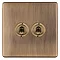 Antique Brass Double Toggle Light Switch Cut Out