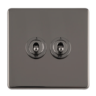Black Nickel Double Toggle Light Switch Cut Out