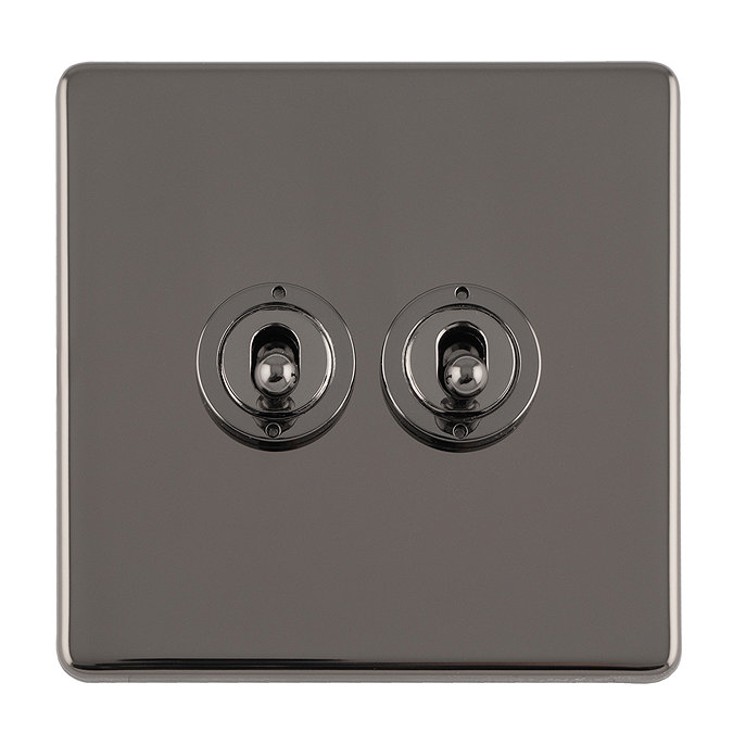 Black Nickel Double Toggle Light Switch Cut Out